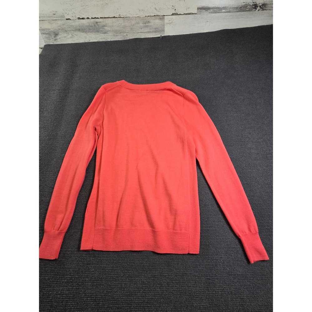 J.Crew Sweater Womens Small Coral Pink Crewneck Ribbed Side Knit